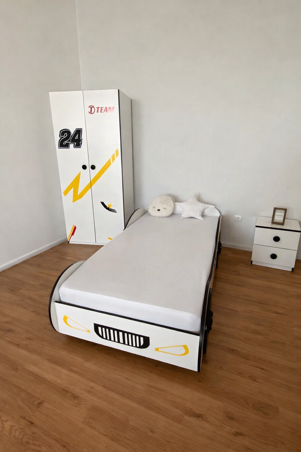 Lit Voiture Blanche pack sans matelas