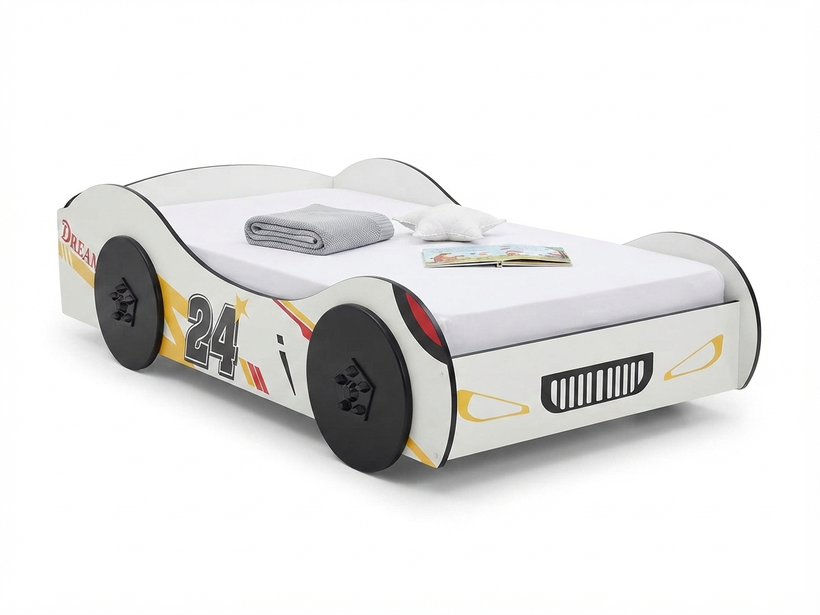 Lit Voiture Blanche pack sans matelas