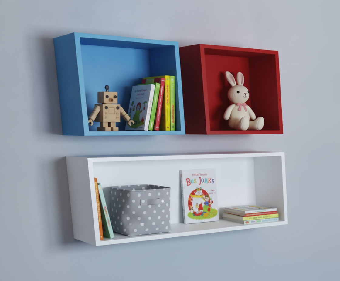 Box étagère Mur tricolore