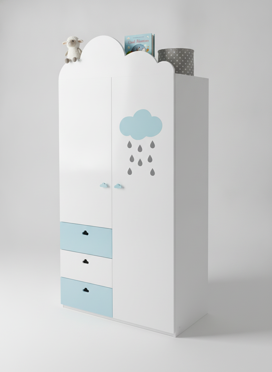 Armoire 2 portes 3 tiroirs  Nuage